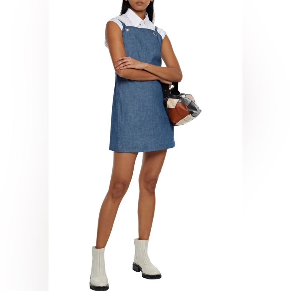 🔥🔥🔥NEW Rag & Bone Suffolk Cotton Indigo Mini Dress Size 2